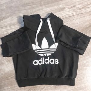 Adidas Black Cropped Sweatshirt